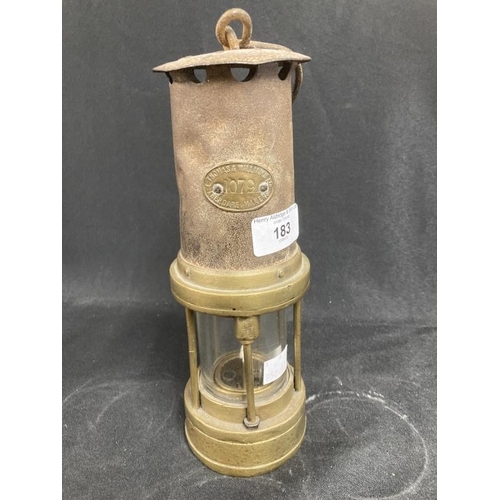 183 - Miners Safety Lamps: Early 20th cent. Evan Thomas & Williams, Aberdare, No. 1079, stamped 1003 on th... 