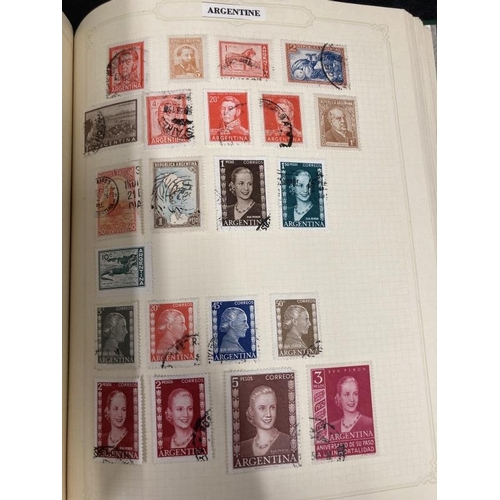 219 - Stamps: Large collection of 19th and 20th cent. World stamps in four albums, plus loose and two firs... 