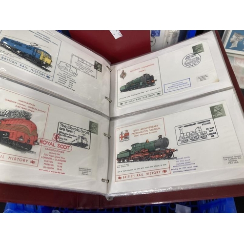 224 - Stamps: Railway commemorative covers, sixty British rail history covers in purpose made album, a sec... 