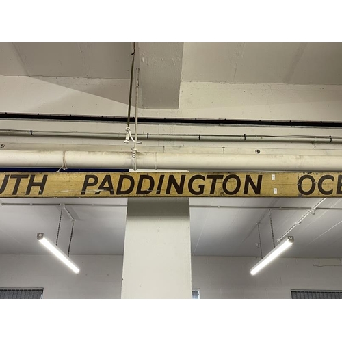 1 - Railwayania: c1940s railway carriage destination board Plymouth Paddington Ocean Express possible GW... 