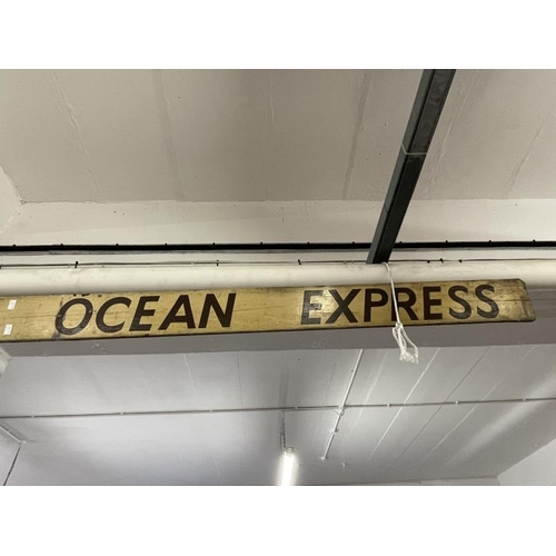 1 - Railwayania: c1940s railway carriage destination board Plymouth Paddington Ocean Express possible GW... 