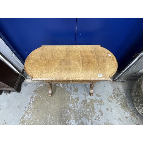 113 - 19th cent. Satinwood side table with drawer, on four shaped supports above china castors.