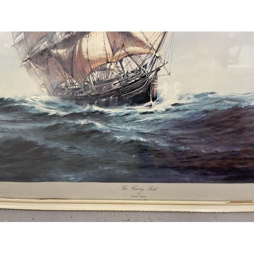 138 - 20th cent. Print, Robert Taylor signed maritime study 'Cutty Sark', framed and glazed. 21ins. x 14in... 