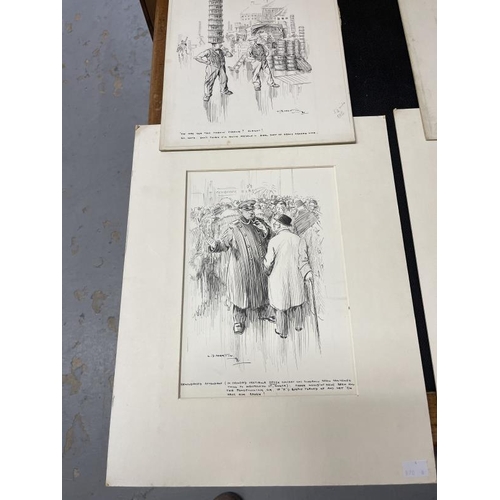 162 - 20th cent. English School: Collection of signed pen and ink 1930s magazine illustrations by L.B. Mar... 