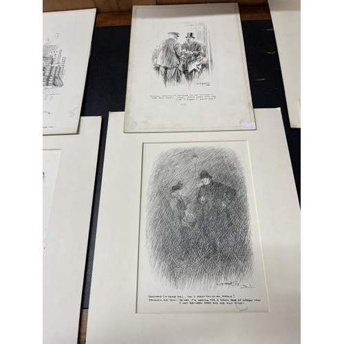 162 - 20th cent. English School: Collection of signed pen and ink 1930s magazine illustrations by L.B. Mar... 