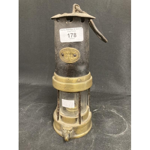 178 - Miners Safety Lamps: 19th cent. Evan Thomas & Williams, Aberdare safety lamp No. 272 from Caerbryn C... 