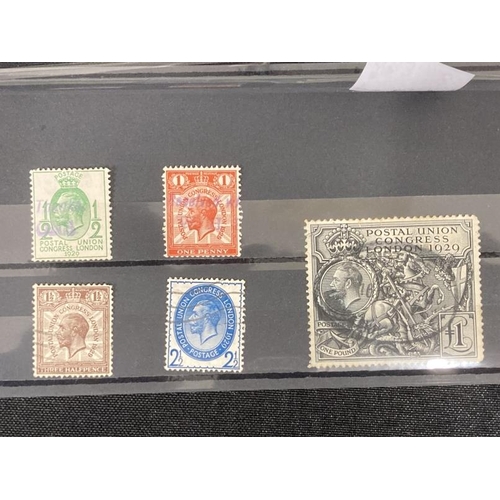 228 - Stamps: GB fine used, hinged 1929, U.P.U Congress London SG434 - 438 £1 black.