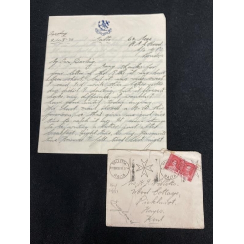 243 - Maritime: Rare five page letter written onboard H.M.S. Hood on official stationery dated 24/8/37 fro... 