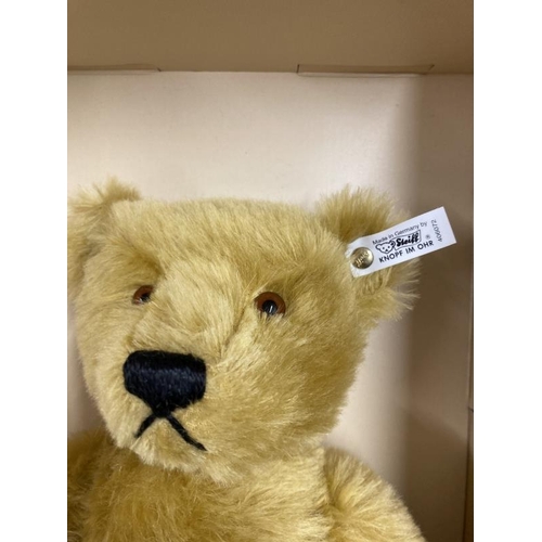 258 - Toys: Steiff replica 1908 teddy bear, Blond 40, boxed.