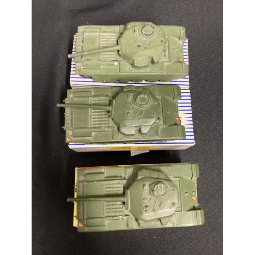 266 - Toys & Games: Diecast Dinky Toys, No. 651 Centurion Tank x 2 in blue/white box, plus one in end flap... 