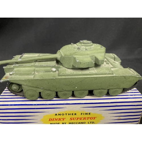 266 - Toys & Games: Diecast Dinky Toys, No. 651 Centurion Tank x 2 in blue/white box, plus one in end flap... 