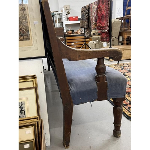 34 - 19th cent. Mahogany drop flap two drawer work table on tripod base, mahogany plant stand with fluted... 