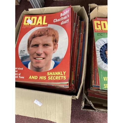 348 - Football Magazines: Approximately 300 copies of Goal and Football Monthly dating from the mid 1960s ... 