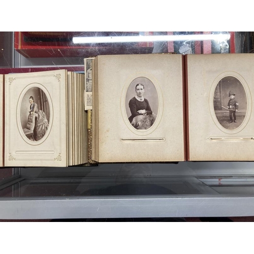 369 - 19th cent. Photography: Carte de Visite leather and brass bound albums, green and brown tooled. (2)