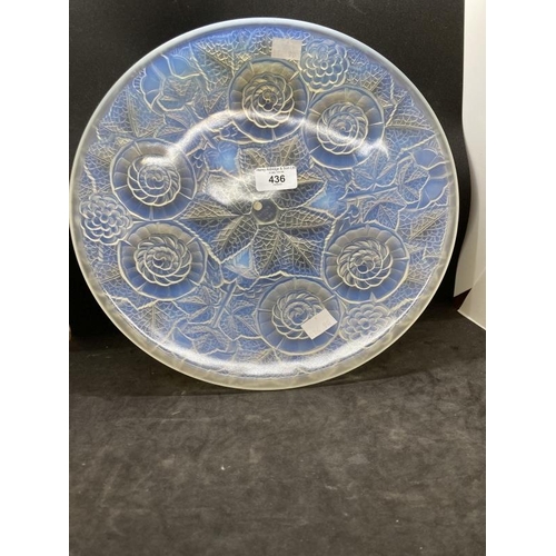 436 - The Mavis and John Wareham Collection: Art Deco French opalescent shallow bowl with organic floral d... 