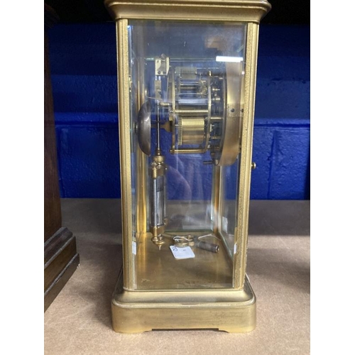 461 - 19th cent. French four glass mantel clock and open escapement signed Richard & Co. Paris and London.... 