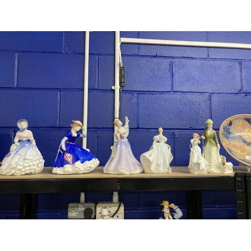 464 - 20th cent. Ceramics: Royal Doulton figurine Mary HN4802 blue dress and parasol, Alice HN3368 blue an... 