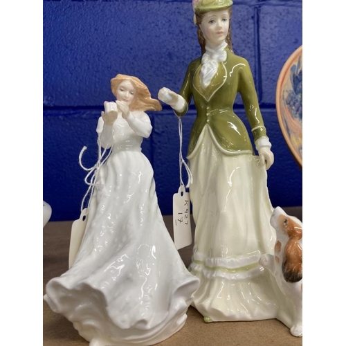 464 - 20th cent. Ceramics: Royal Doulton figurine Mary HN4802 blue dress and parasol, Alice HN3368 blue an... 