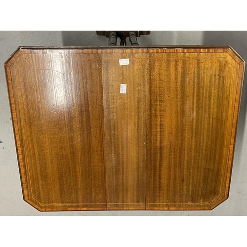 47 - Oak barley twist side table, a small mahogany gate leg table and a mahogany single pedestal table.