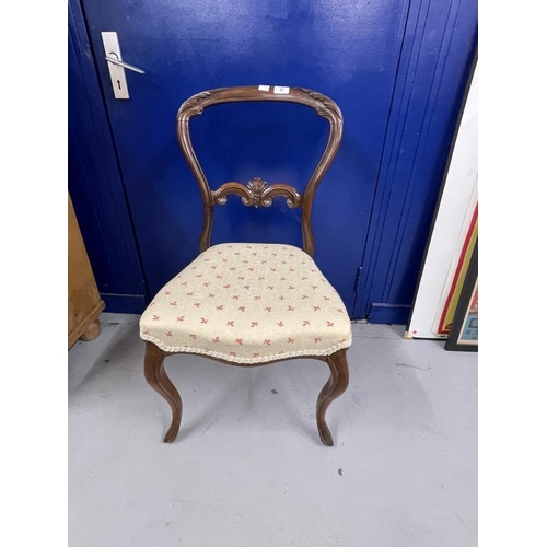 51 - 19th cent. Rosewood hoop scroll back dining chairs. (6)