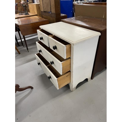 69 - 19th cent. Painted pine chest of two short over two long drawers. Approx. 36½ins. x 34½ins. x 18ins.