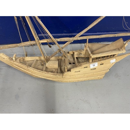 73 - 20th cent. Madagascan balsa wood model of an indigenous fishing boat.