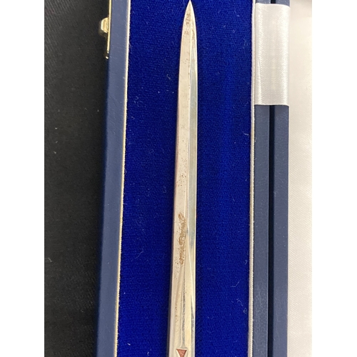 517 - Hallmarked Silver: Meat skewer or letter opener, London marks Cooper Brothers, length 8½ins. 1.7oz.