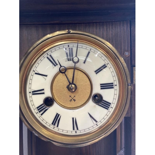 122 - Clocks: Early 19th cent. German mahogany and ebony regulator Hamburg America Clock Co, mercury pendu... 