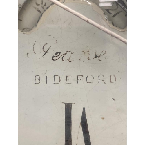 126 - Clocks: 19th cent. Longcase clock, 30 hour movement by Pearse of Bideford, the painted dial approx. ... 