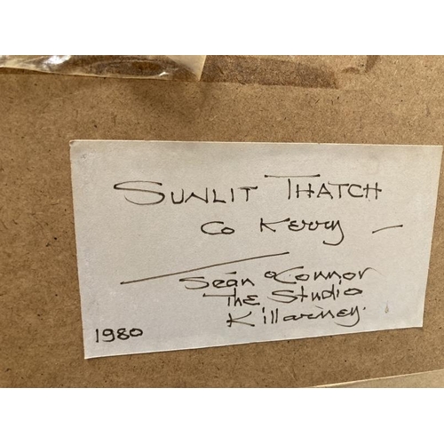 133 - 20th cent. Irish School: Sean O' Connor (1909-1992) 'Sunlit Thatch' Co. Kerry watercolour on paper s... 