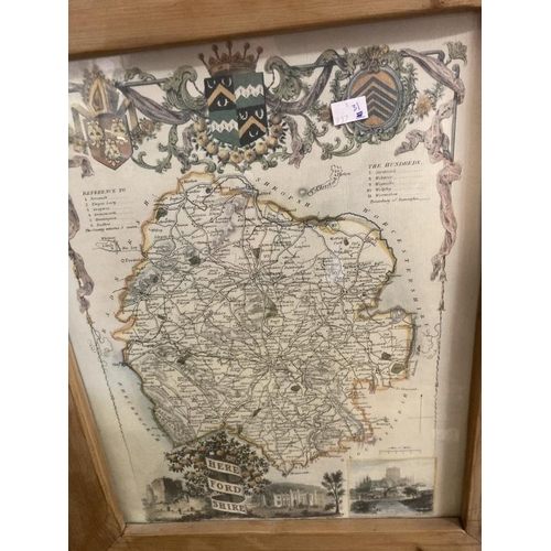 138 - Maps & Pictures: A framed and glazed map of Herefordshire 19¼ins. x 15ins. A framed & glazed map of ... 