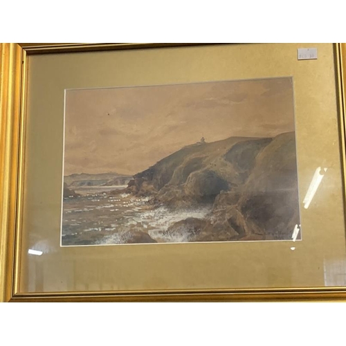 143 - Sam Pope Jr. 1895 watercolour, coastal scene signed lower right, framed and glazed. 9½ins. x 12½ins.... 