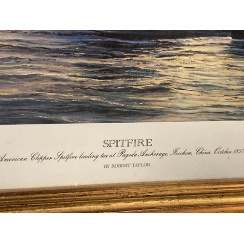 144 - 20th cent. Print, Robert Taylor signed maritime presentation copies - Flying Cloud and Spitfire Amer... 