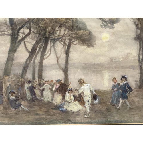 147 - Thomas (Tom) Griffiths of Bideford (1870-1922): Historical figures in a landscape, label verso 'This... 