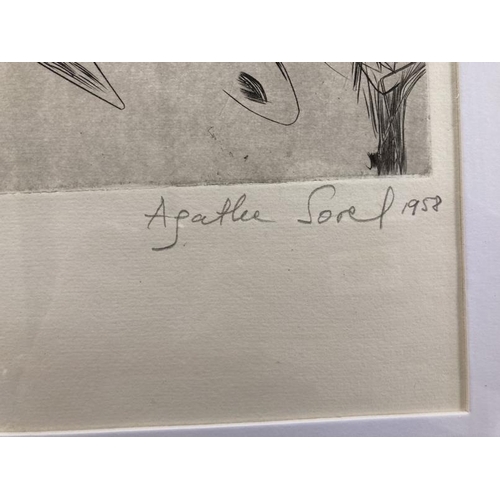 150 - Agathe Sorel (1935-2020): Limited edition etching 8/50 titled 'Saule Pleureur', signed and dated 195... 