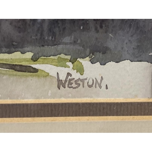 153 - David Weston (1935-2011): Oil on canvas, Home Sweet Home, 15ins. x 11ins. and watercolour Walking i... 