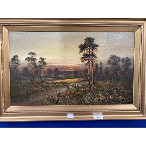 154 - Frank Hider (1861 -1933): 19th cent. Oil on canvas, 'Close of a Summer's Day' signed lower left, and... 