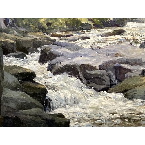 157 - Denys Law (1907-1981): Newlyn School mid 20th cent. Oil on board 'Stream, Lamorna Valley' near Mouse... 