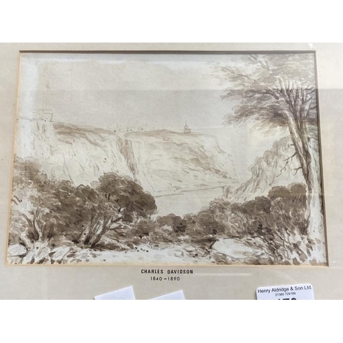 170 - Charles Davidson (1840-1890): Colourwash, 1855 Goblin Combe near Bristol, signed lower left. Approx.... 