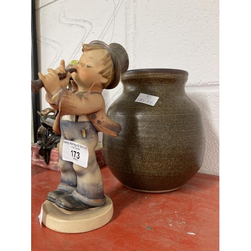 173 - Ceramics: Hummel figure of a boy, model 8512, Hummel girl with anvil (A/F), Doulton Mendient (A/F), ... 
