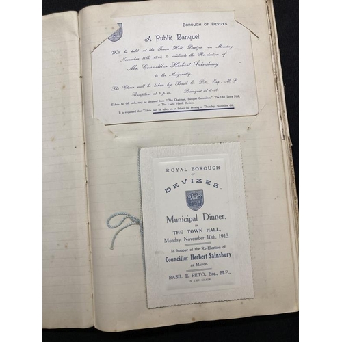 248 - Local History: WWI, October 1913 - October 1915 Mr Herbert Sainsbury Mayor of Devizes, cuttings and ... 
