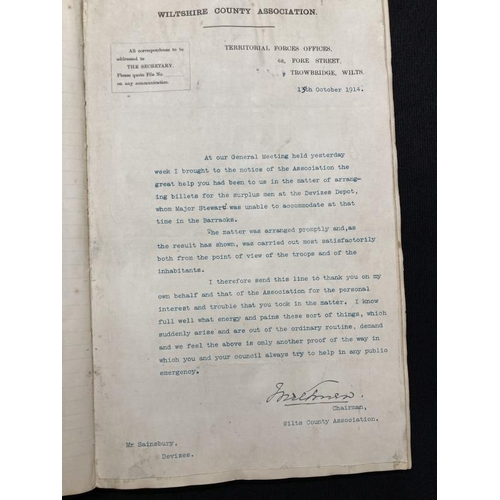248 - Local History: WWI, October 1913 - October 1915 Mr Herbert Sainsbury Mayor of Devizes, cuttings and ... 