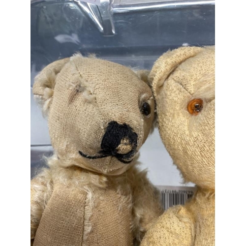 297 - Early 20th cent. Toys: Teddy bears Merrythought plus unmarked gold bear. Both greatly playworn and l... 