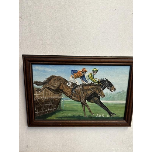 100 - Paintings/Prints: 19th cent. and early 20th cent. Scenes of Country pursuits on horseback. Plus 3 oi... 