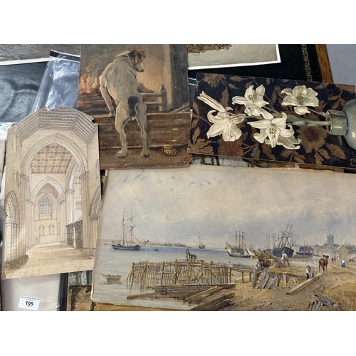 105 - 19th/20th century oils and watercolours, various artists and schools including D. Harrison, Ralph Jo... 