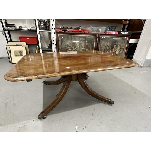 12 - 19th cent. Mahogany breakfast table converted to a coffee table on four supports.