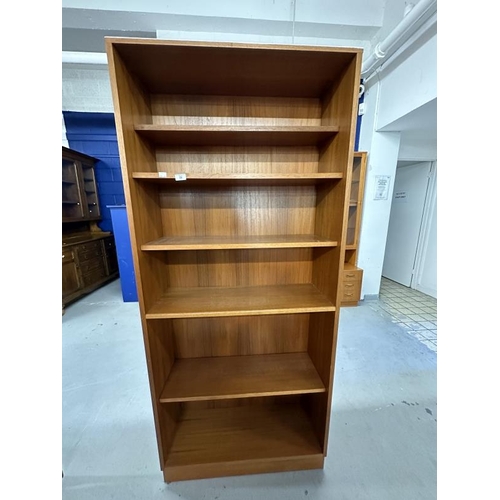 32 - Mid 20th cent. G-Plan teak effect bookcase with five shelves. 6ft. x 32ins. x 11ins. Plus a G-Plan t... 