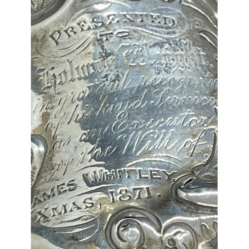 395 - Silver & Plated Ware: George III white metal lidded jug with embossed floral decoration and having a... 