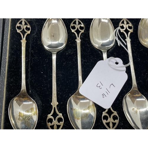 399 - Hallmarked Silver: Flatware set of six coffee spoons with Celtic design handles. Weight 1.84oz. Plus... 