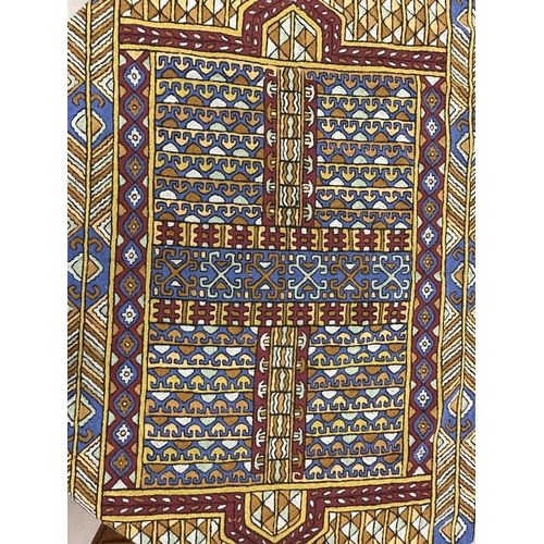 48A - Carpets/Hangings: Late 19th/early 20th cent. Possibly Ottoman multicoloured ground, two thin borders... 